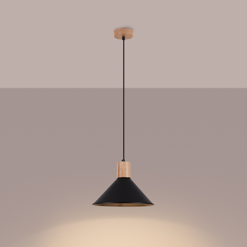 Luster na sajli JAGA 1xE27/15W/230V pr. 30 cm crna