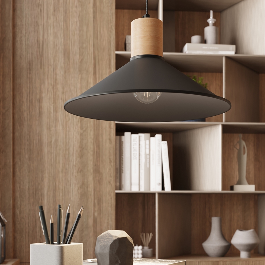 Luster na sajli JAGA 1xE27/15W/230V pr. 30 cm crna