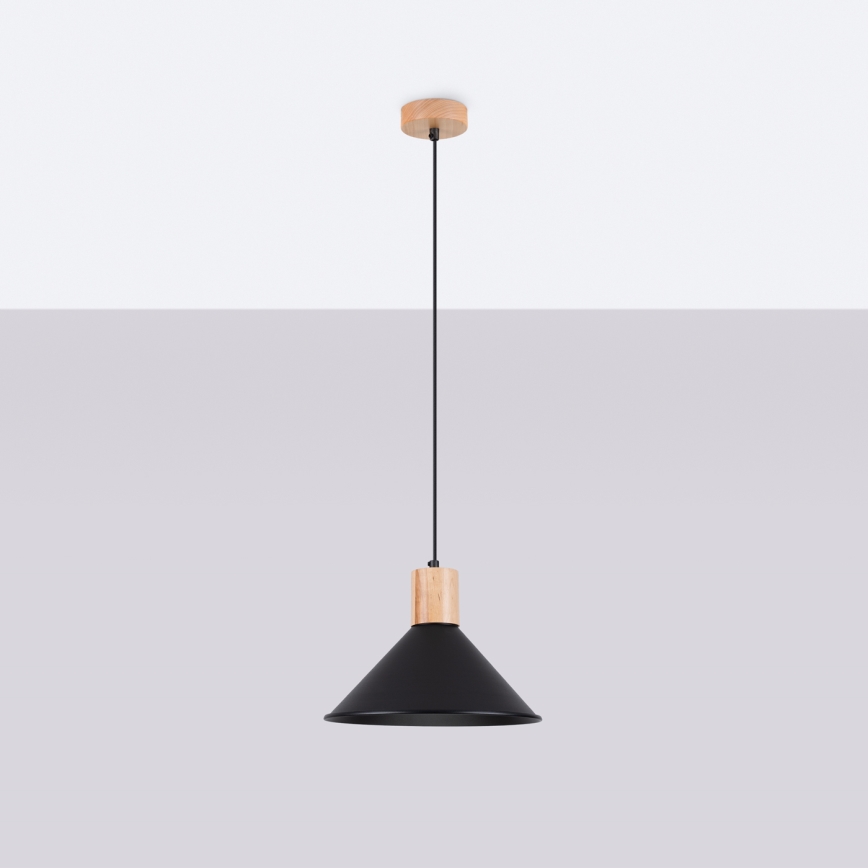 Luster na sajli JAGA 1xE27/15W/230V pr. 30 cm crna