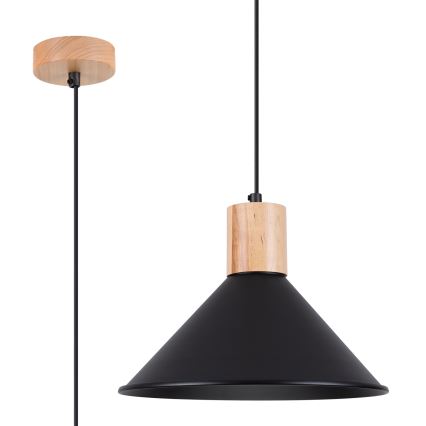 Luster na sajli JAGA 1xE27/15W/230V pr. 30 cm crna