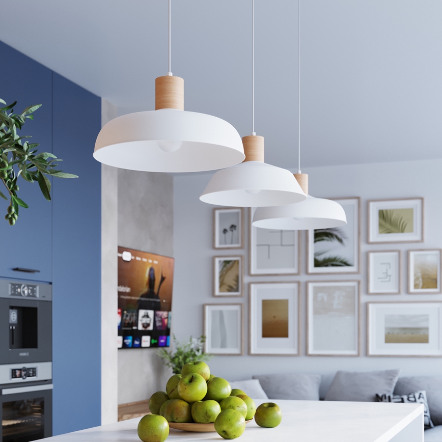 Luster na sajli FANO 1xE27/15W/230V pr. 34 cm bijela