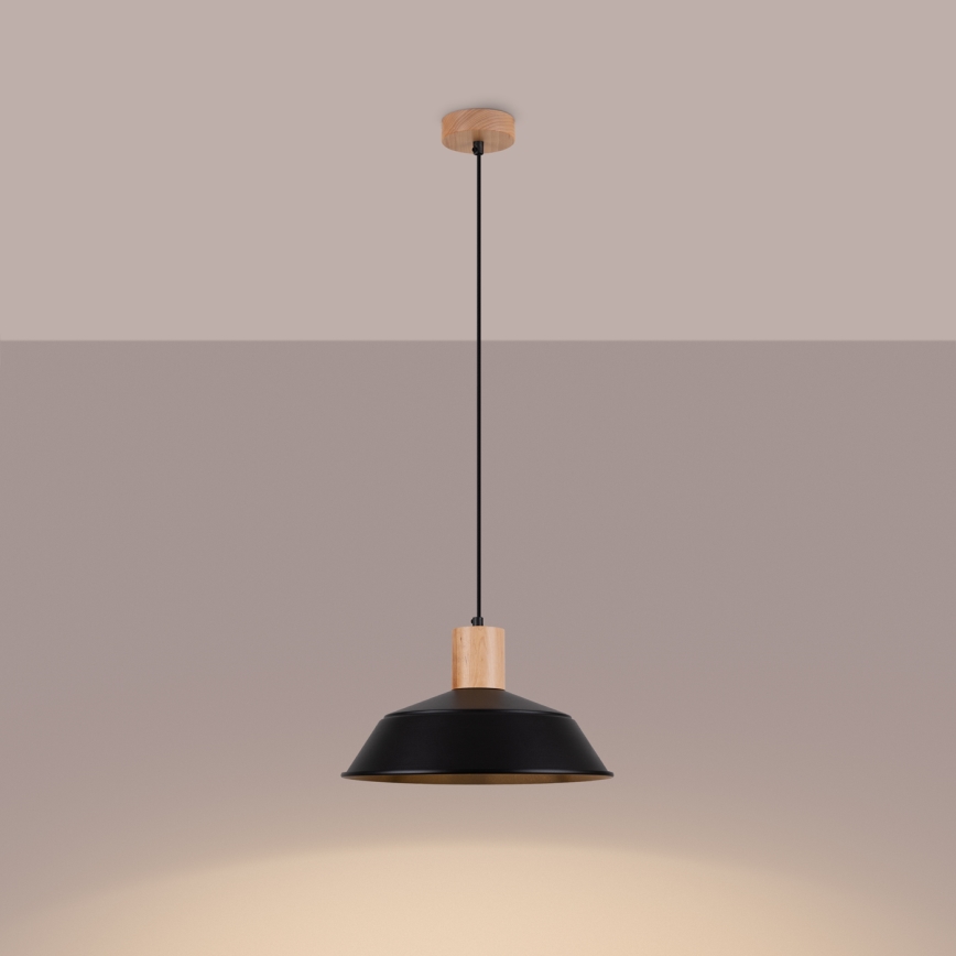 Luster na sajli FANO 1xE27/15W/230V pr. 34 cm crna
