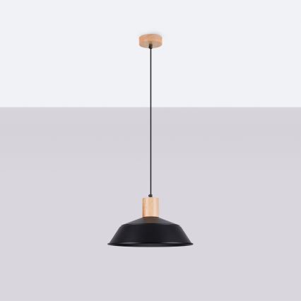 Luster na sajli FANO 1xE27/15W/230V pr. 34 cm crna