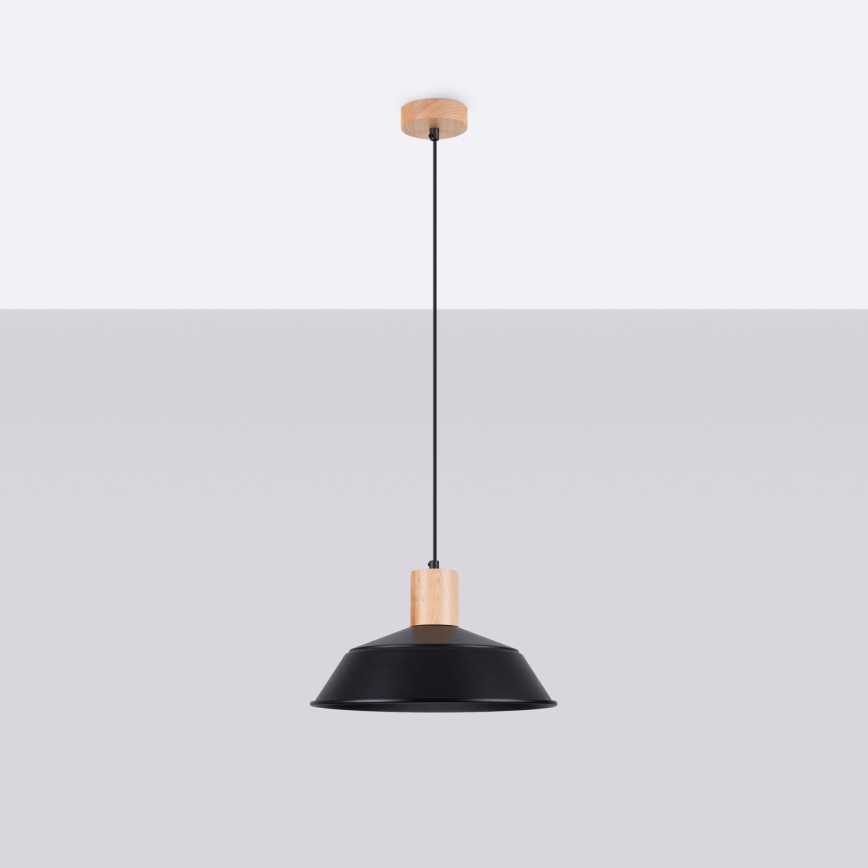 Luster na sajli FANO 1xE27/15W/230V pr. 34 cm crna