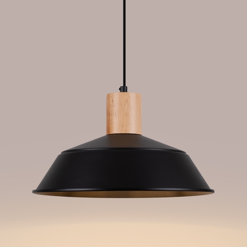 Luster na sajli FANO 1xE27/15W/230V pr. 34 cm crna