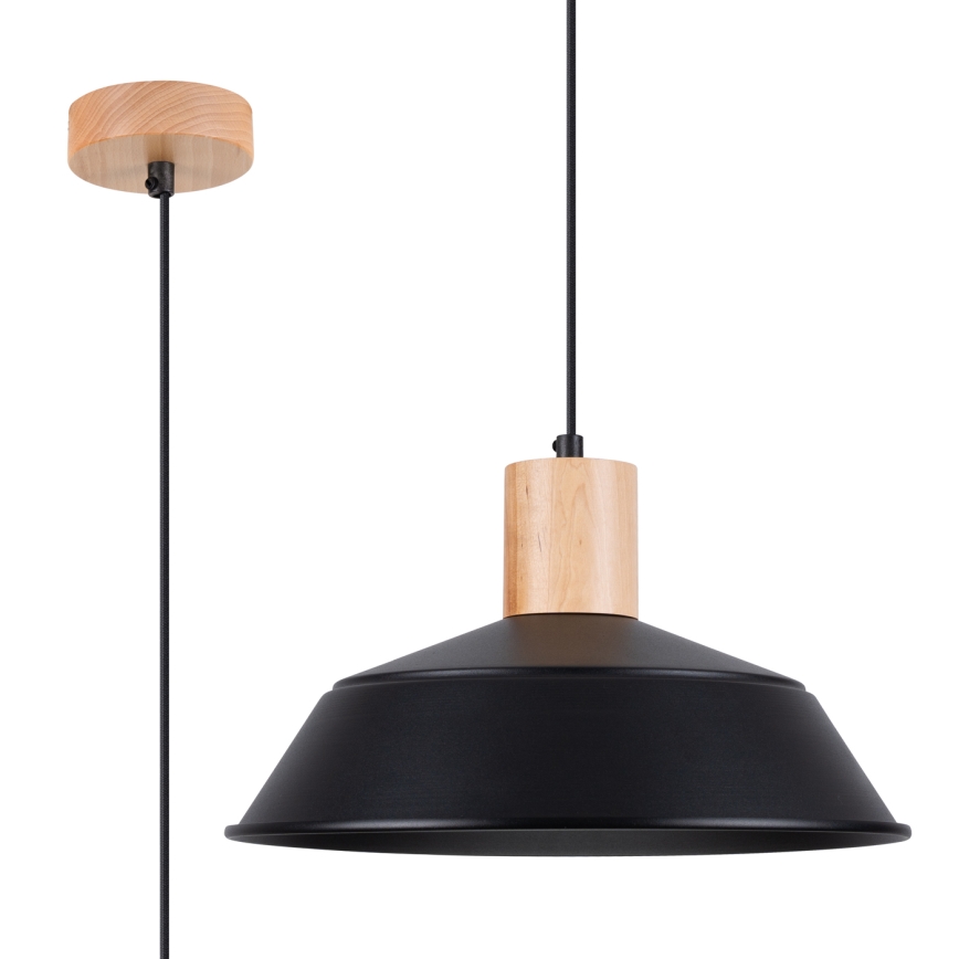 Luster na sajli FANO 1xE27/15W/230V pr. 34 cm crna