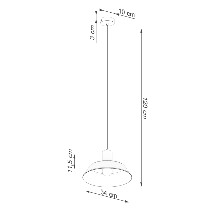 Luster na sajli FANO 1xE27/15W/230V pr. 34 cm crna