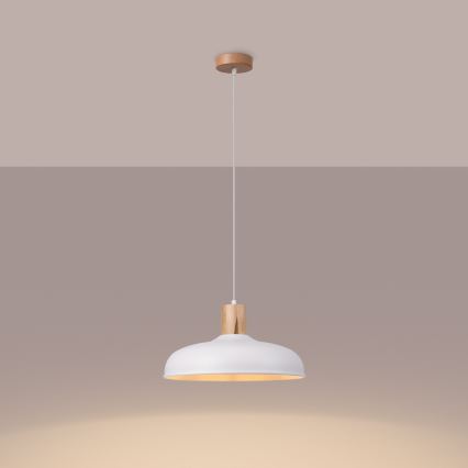 Luster na sajli INDY 1xE27/15W/230V pr. 38 cm bijela