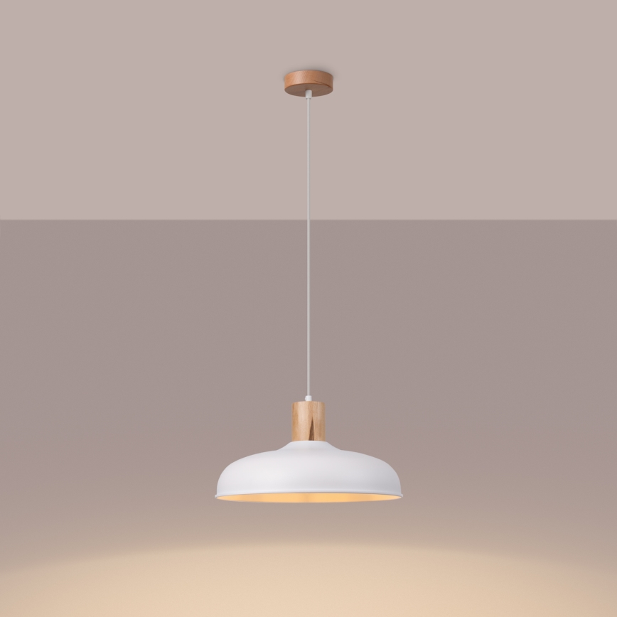 Luster na sajli INDY 1xE27/15W/230V pr. 38 cm bijela