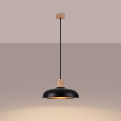 Luster na sajli INDY 1xE27/15W/230V pr. 38 cm crna