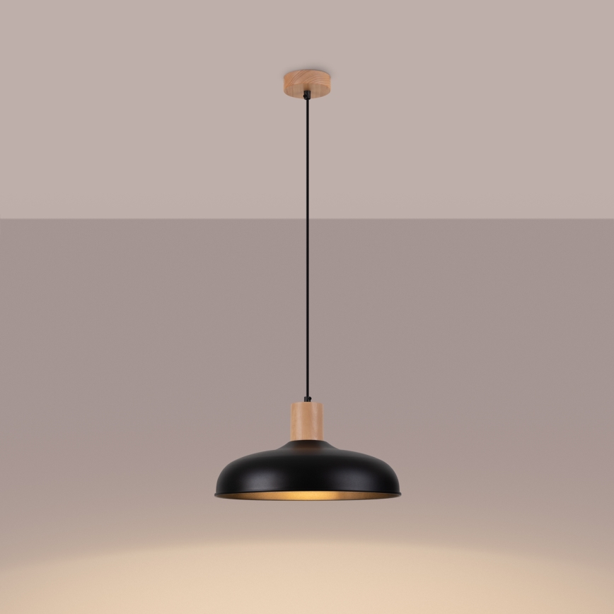 Luster na sajli INDY 1xE27/15W/230V pr. 38 cm crna
