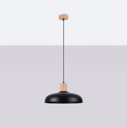 Luster na sajli INDY 1xE27/15W/230V pr. 38 cm crna