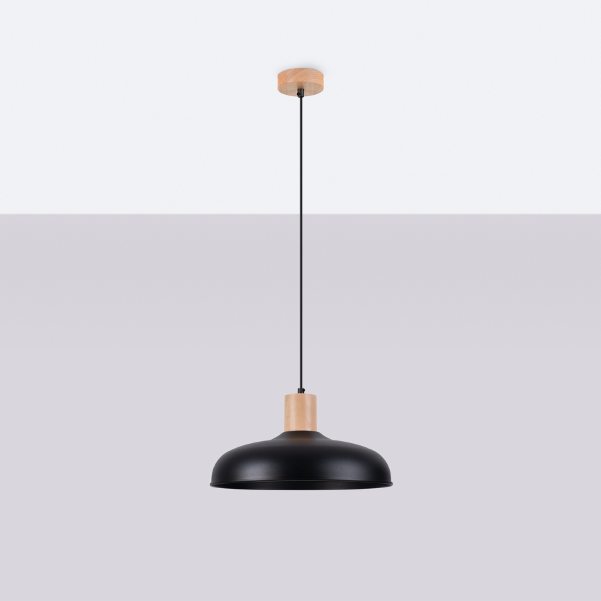 Luster na sajli INDY 1xE27/15W/230V pr. 38 cm crna