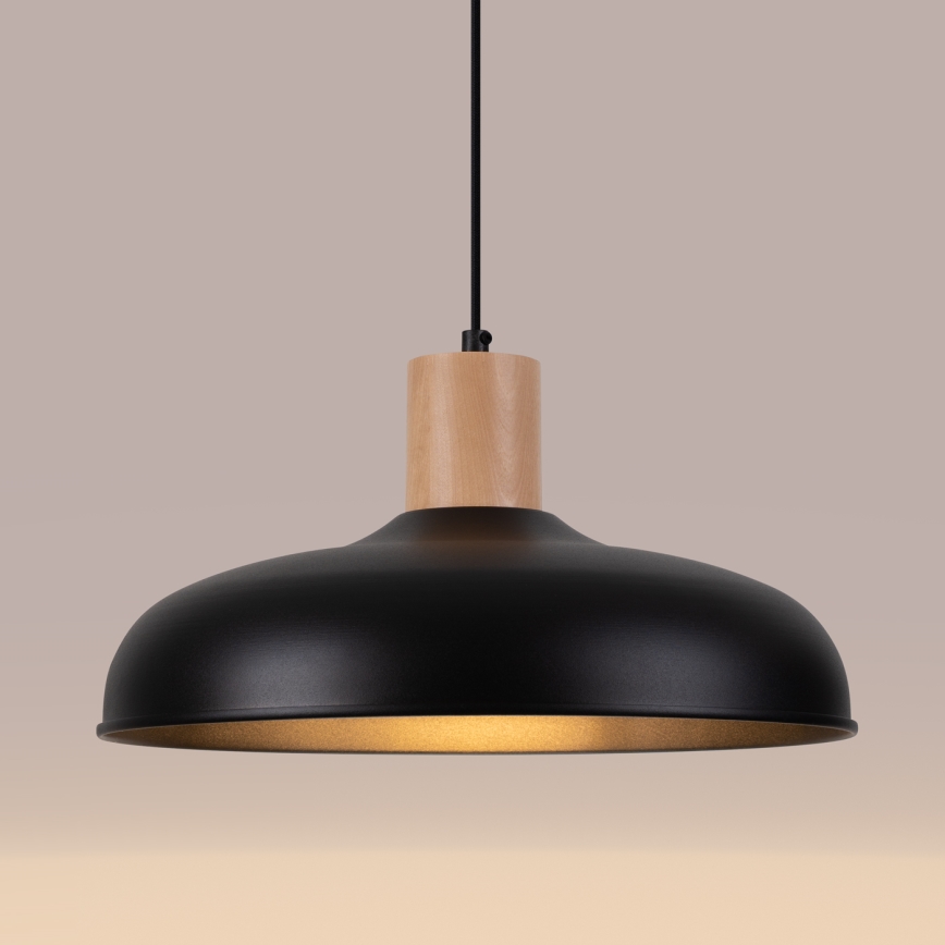 Luster na sajli INDY 1xE27/15W/230V pr. 38 cm crna