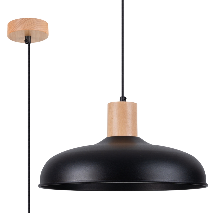 Luster na sajli INDY 1xE27/15W/230V pr. 38 cm crna