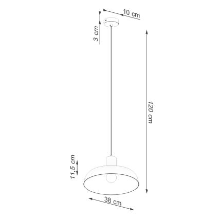 Luster na sajli INDY 1xE27/15W/230V pr. 38 cm crna