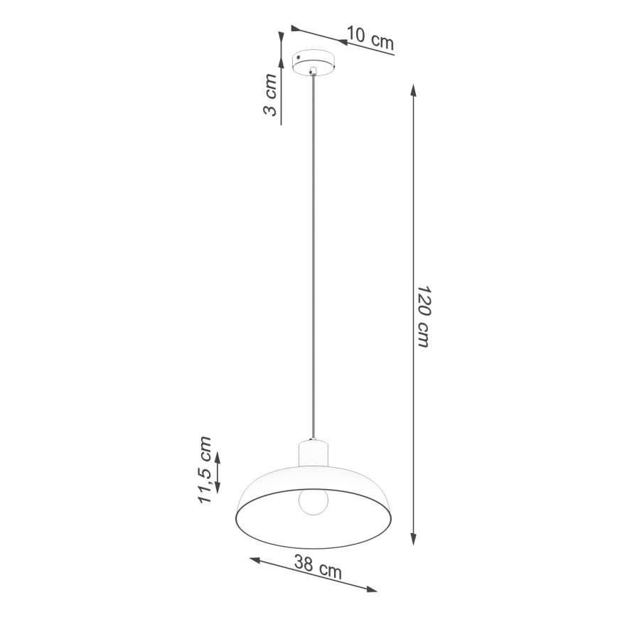 Luster na sajli INDY 1xE27/15W/230V pr. 38 cm crna