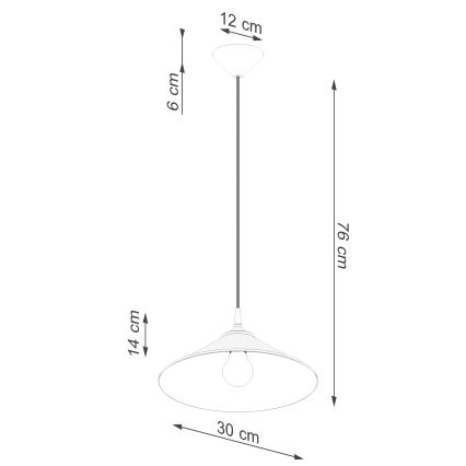 Luster na sajli ZUMA 1xE27/15W/230V pr. 30 cm crna