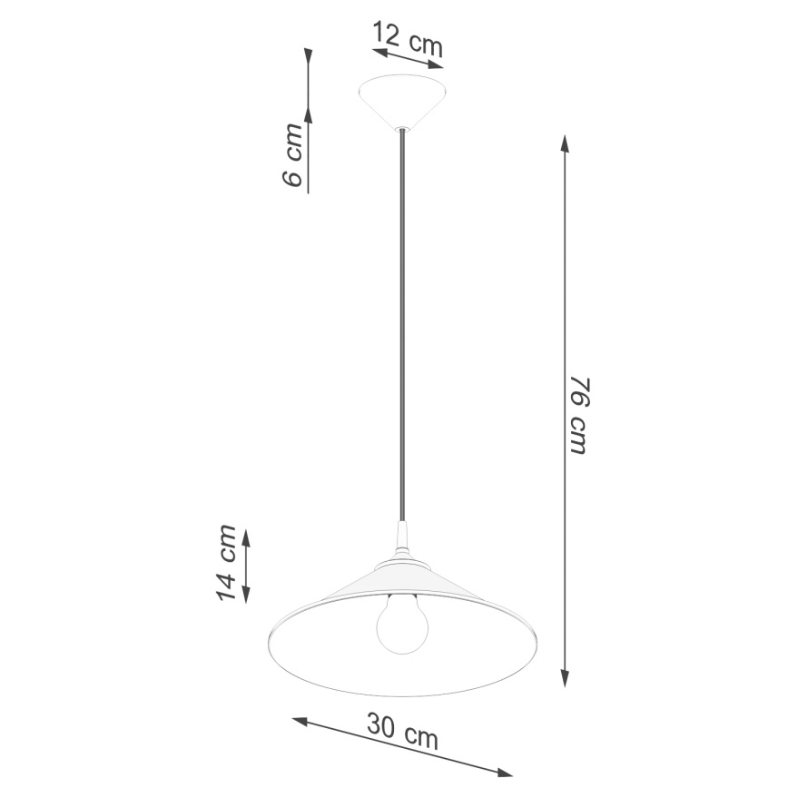 Luster na sajli ZUMA 1xE27/15W/230V pr. 30 cm crna