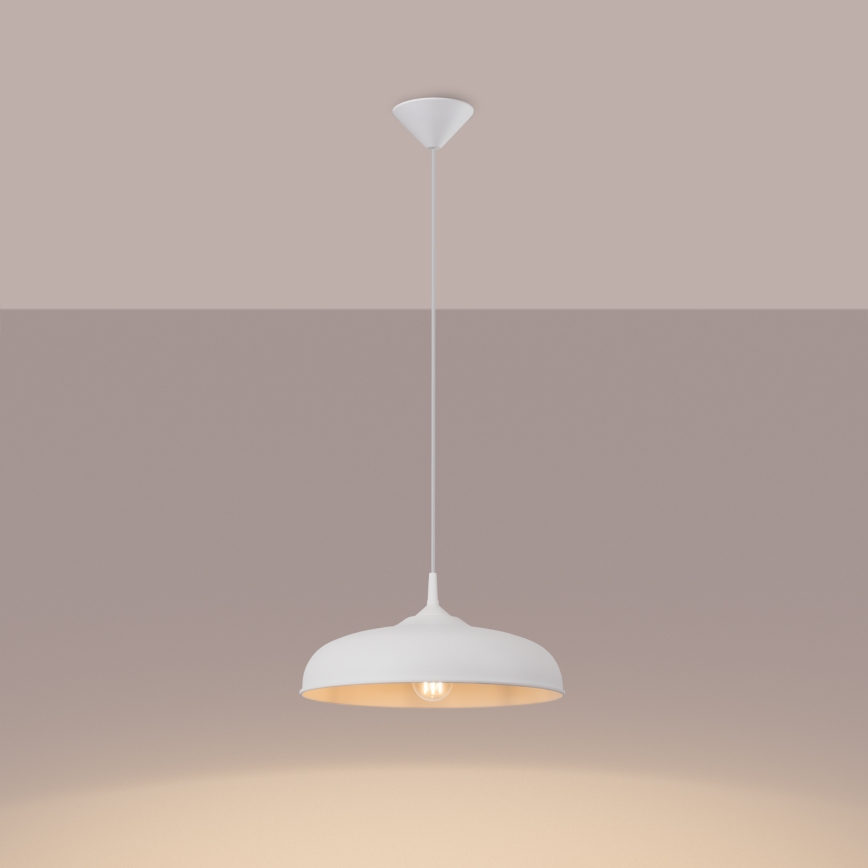 Luster na sajli GINA 1xE27/15W/230V pr. 38 cm bijela