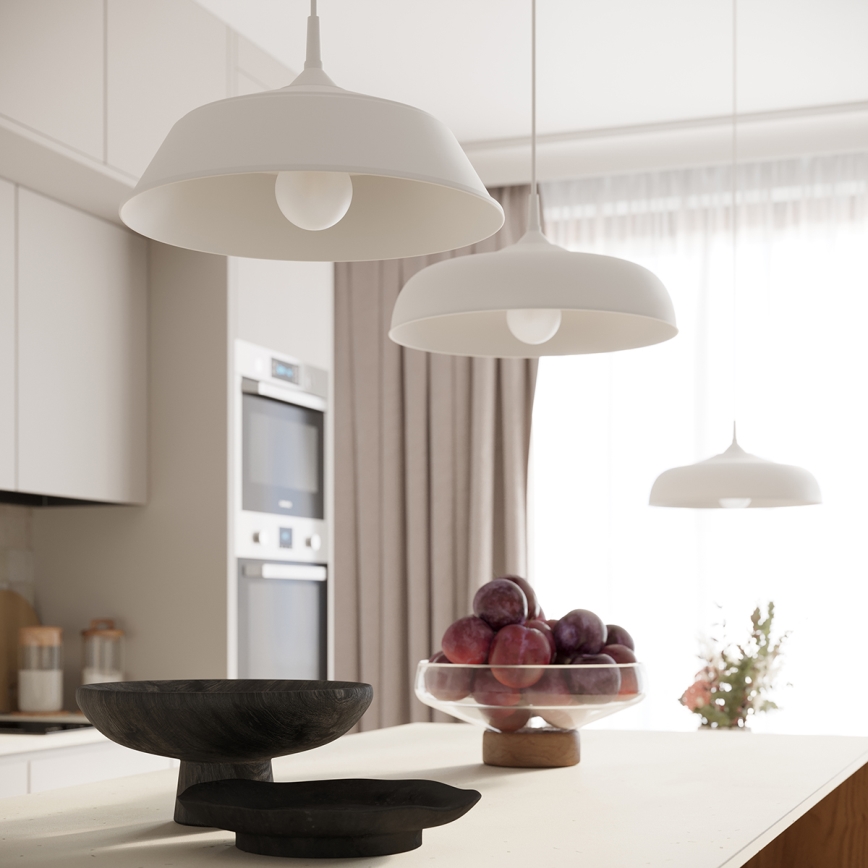 Luster na sajli GINA 1xE27/15W/230V pr. 38 cm bijela