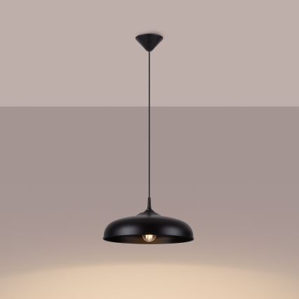 Luster na sajli GINA 1xE27/15W/230V pr. 38 cm crna
