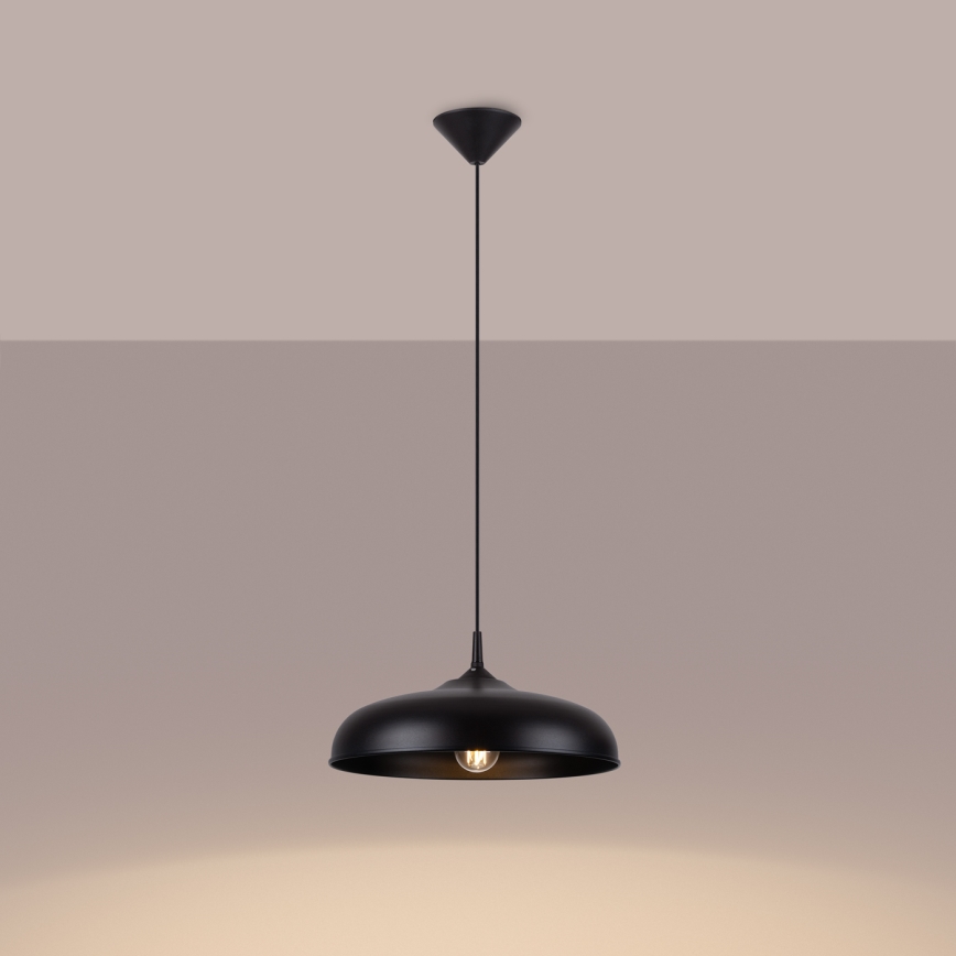 Luster na sajli GINA 1xE27/15W/230V pr. 38 cm crna