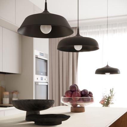 Luster na sajli GINA 1xE27/15W/230V pr. 38 cm crna