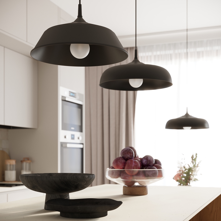 Luster na sajli GINA 1xE27/15W/230V pr. 38 cm crna
