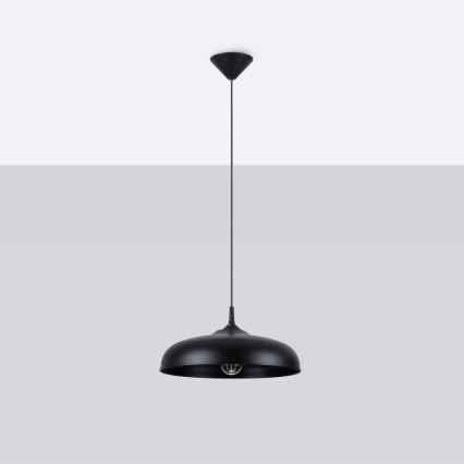 Luster na sajli GINA 1xE27/15W/230V pr. 38 cm crna