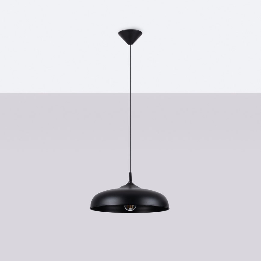 Luster na sajli GINA 1xE27/15W/230V pr. 38 cm crna