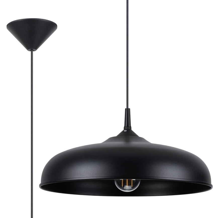Luster na sajli GINA 1xE27/15W/230V pr. 38 cm crna