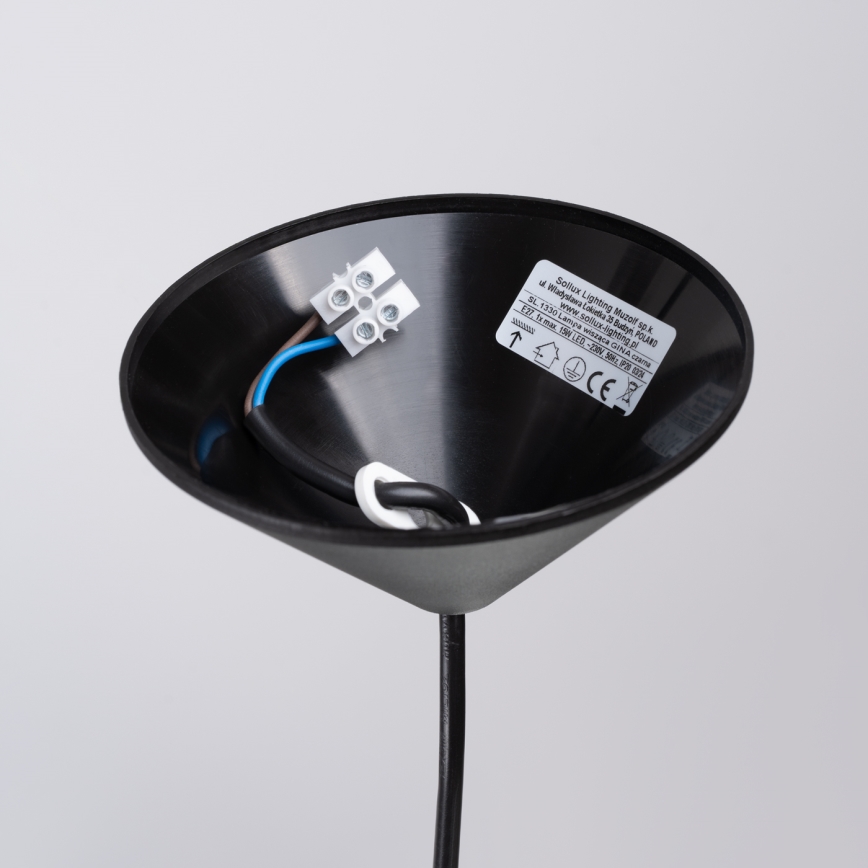 Luster na sajli GINA 1xE27/15W/230V pr. 38 cm crna