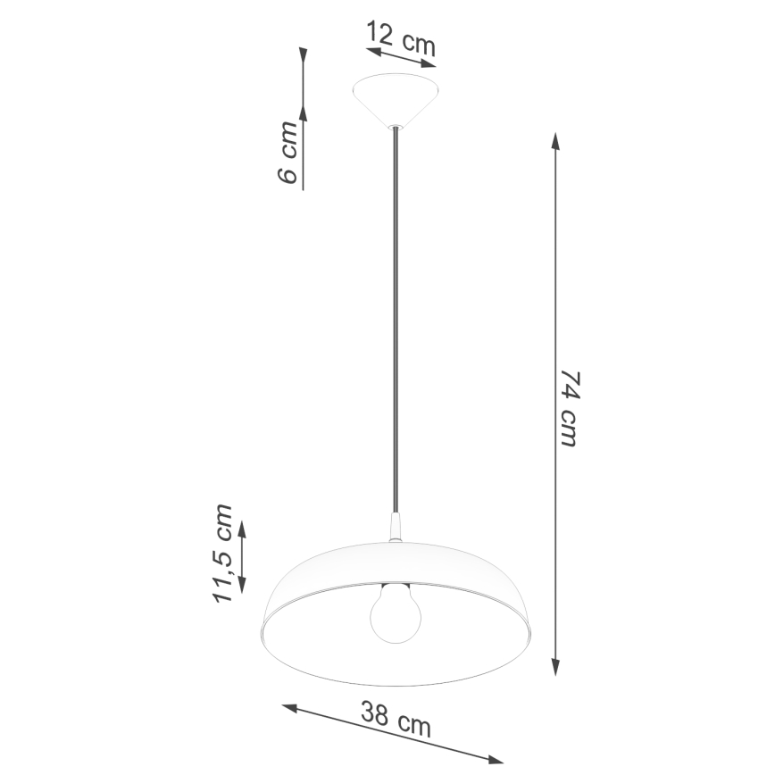 Luster na sajli GINA 1xE27/15W/230V pr. 38 cm crna
