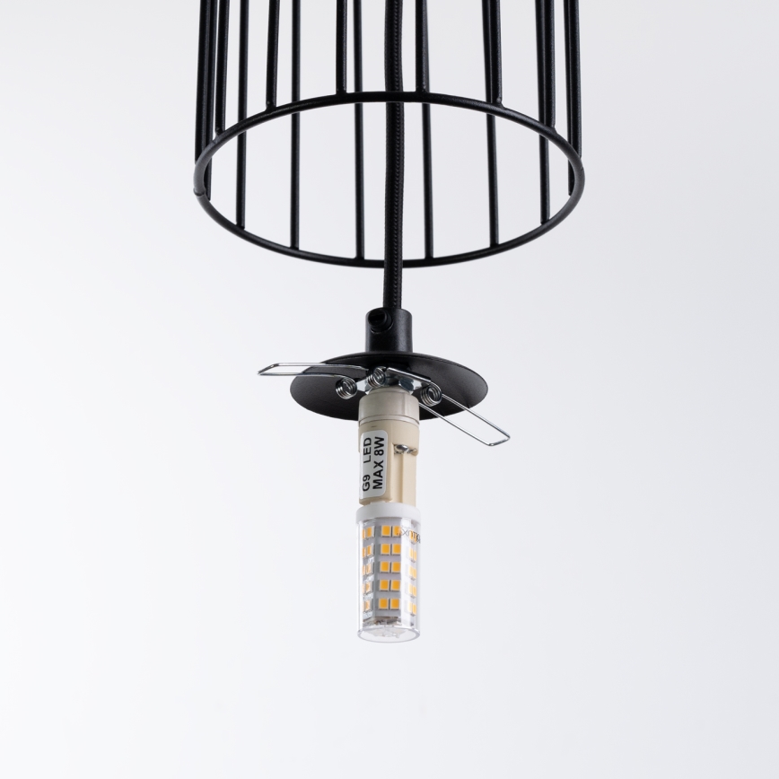 Luster na sajli BRINA 1xG9/8W/230V crna