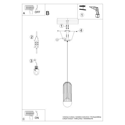 Luster na sajli BRINA 1xG9/8W/230V crna