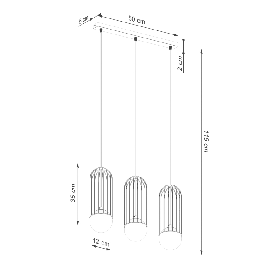 Luster na sajli BRINA 3xG9/8W/230V bijela