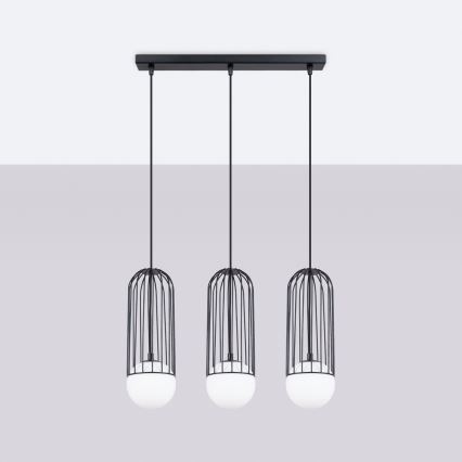 Luster na sajli BRINA 3xG9/8W/230V crna