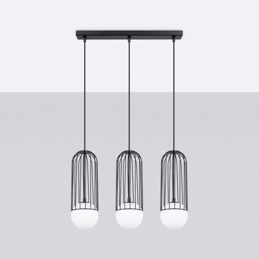 Luster na sajli BRINA 3xG9/8W/230V crna