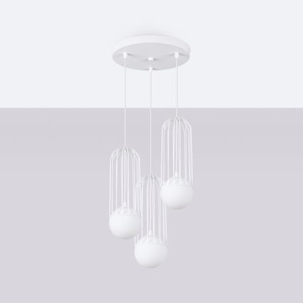 Luster na sajli BRINA 3xG9/8W/230V bijela