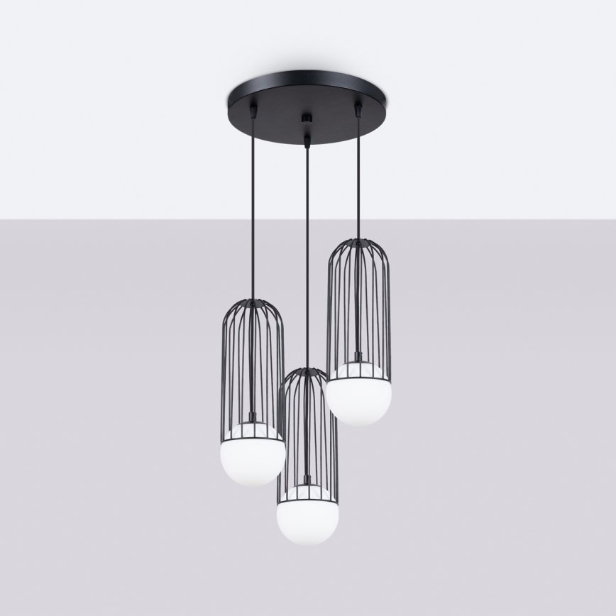 Luster na sajli BRINA 3xG9/8W/230V crna