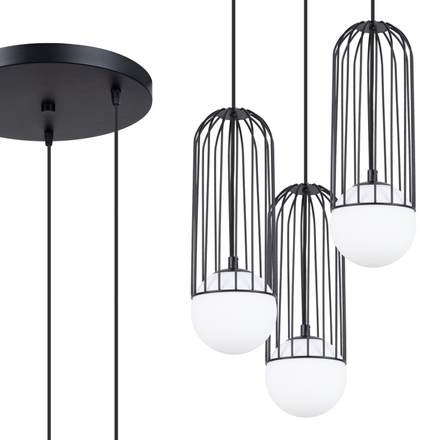 Luster na sajli BRINA 3xG9/8W/230V crna