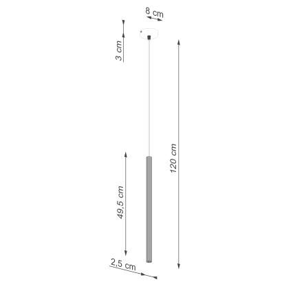 Luster na sajli ARCHE 1xG9/8W/230V crna