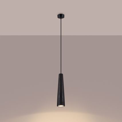Luster na sajli ELECTRA 1xGU10/10W/230V beton/crna