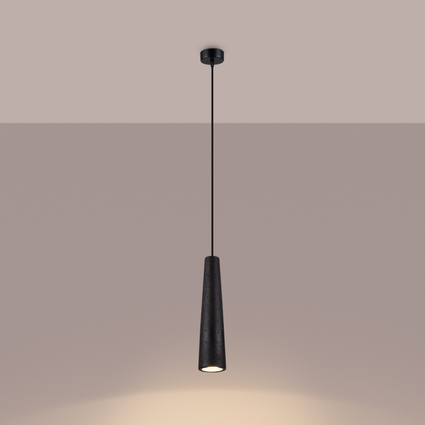 Luster na sajli ELECTRA 1xGU10/10W/230V beton/crna