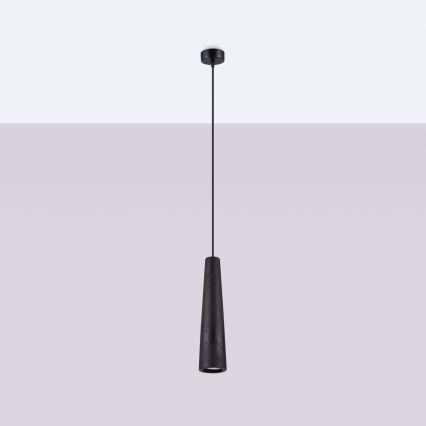 Luster na sajli ELECTRA 1xGU10/10W/230V beton/crna
