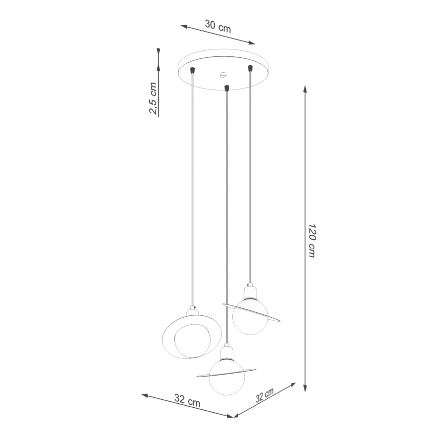 Luster na sajli HYPERION 3xG9/8W/230V crna