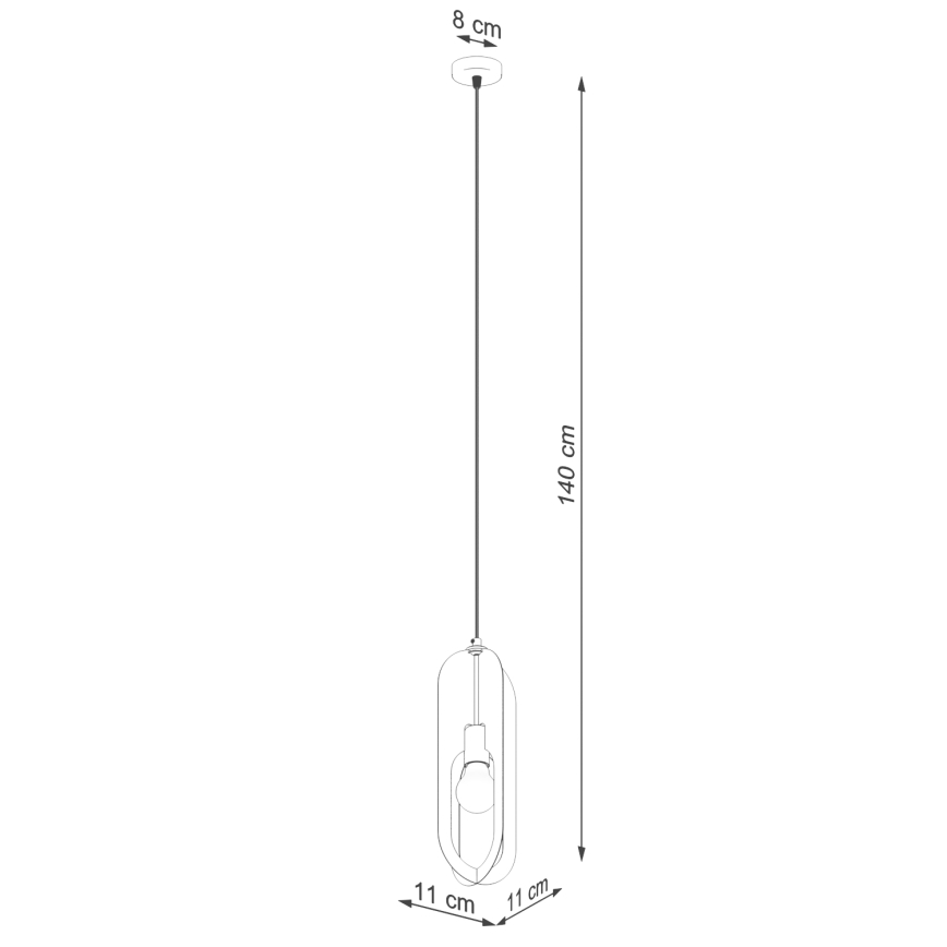 Luster na sajli NICUS 1xE27/15W/230V bijela