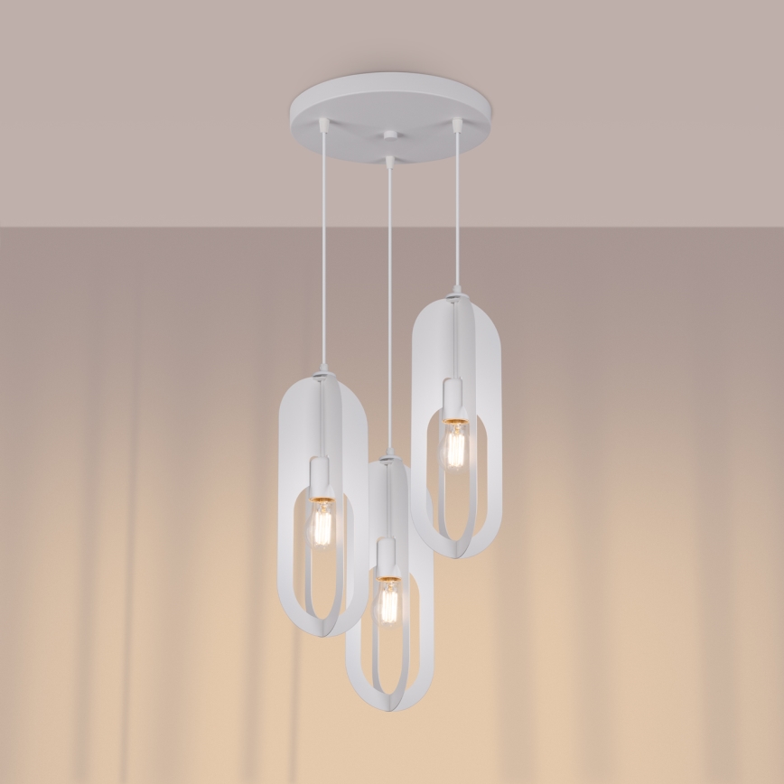 Luster na sajli NICUS 3xE27/15W/230V bijela