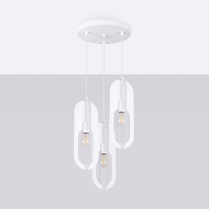Luster na sajli NICUS 3xE27/15W/230V bijela